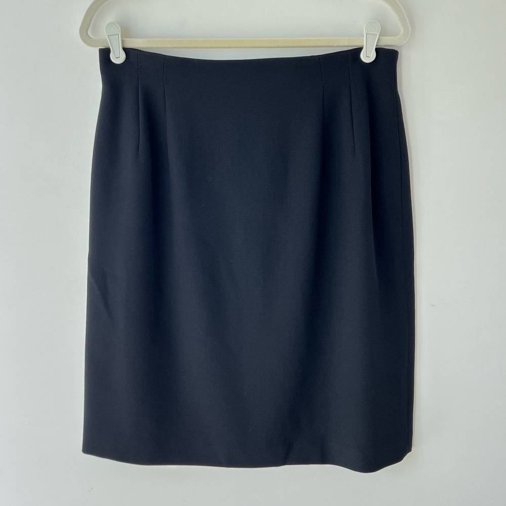 Vintage black pencil 100% wool skirt 90’s made in USA Sz 14